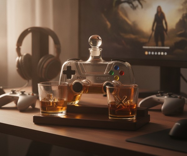 Decantador de whisky con forma de control