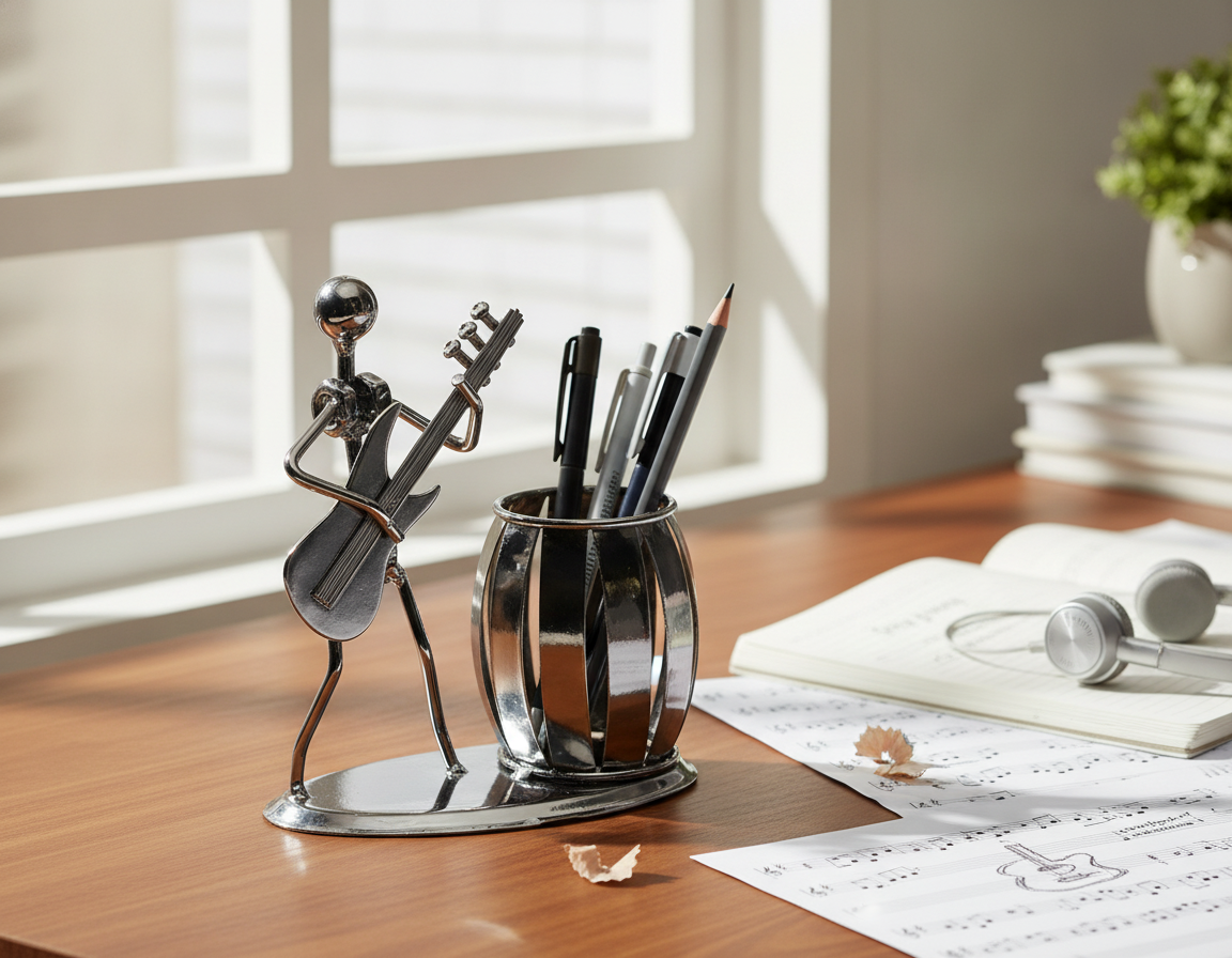 Guitar Desk Pen Holder