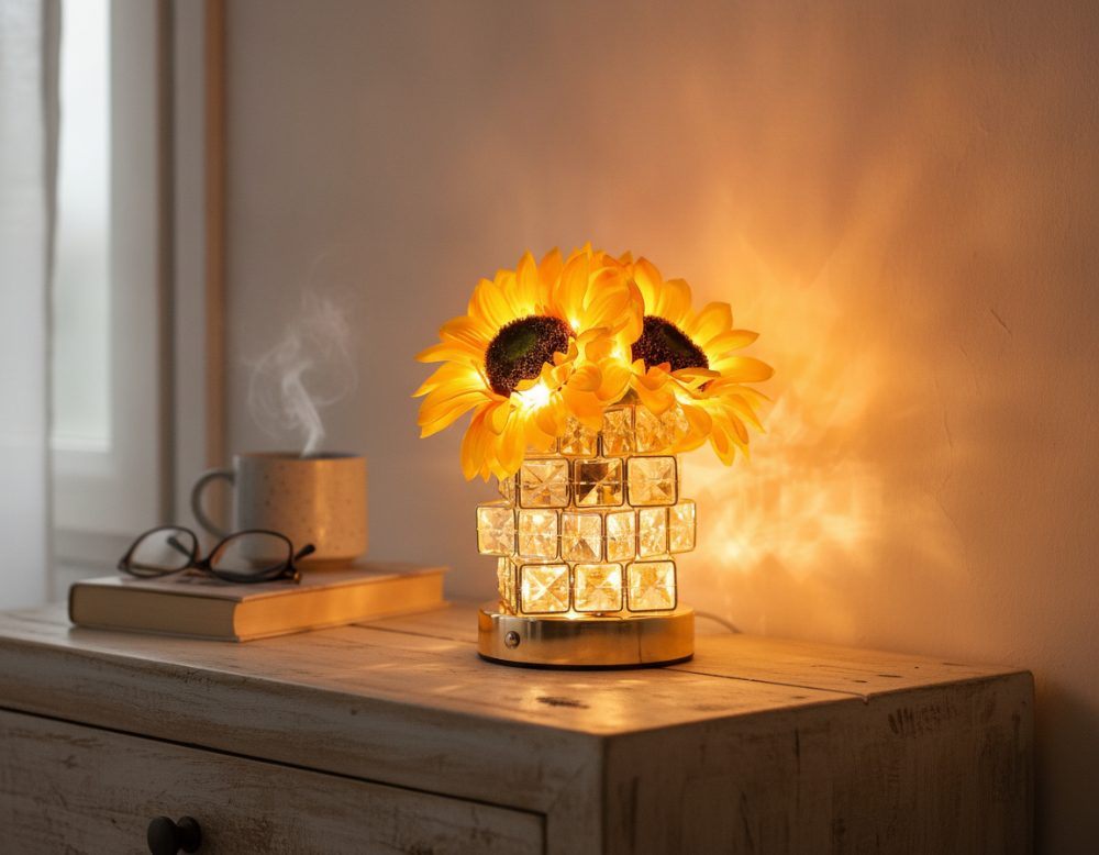 Lámpara de girasoles de tocar
