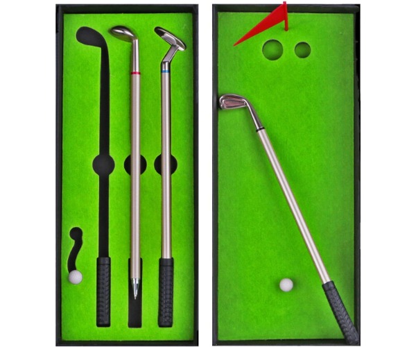 Mini golf de escritorio con pluma