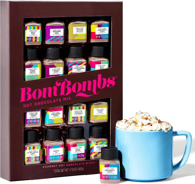 Colección de chocolate caliente en botellitas